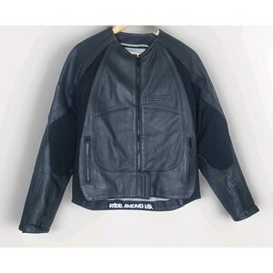 Icon Leather Merc Stealth Motorcycle Biker‎ Jacket Womens Black L